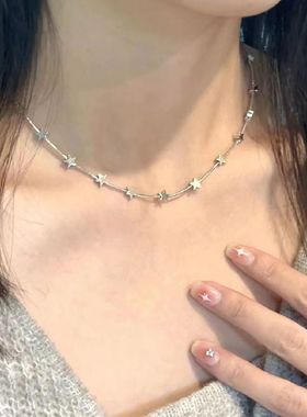 简约创意星星项链女小众设计锁骨链时尚百搭甜酷辣妹颈链新款配饰