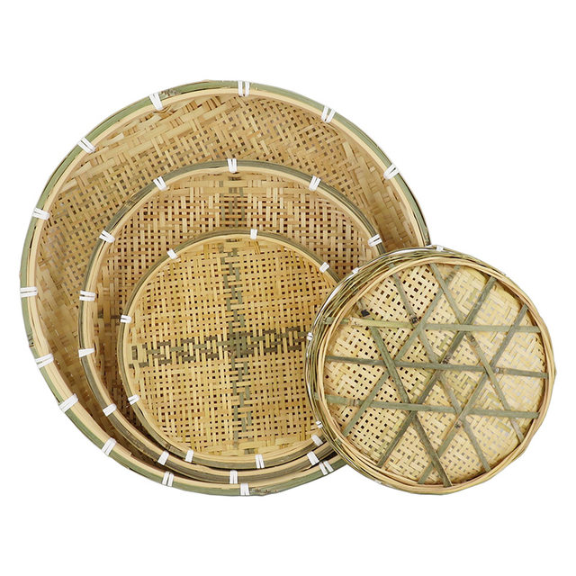Handmade Bamboo Sieve Bamboo Perforated Bamboo Dustpan Environmentally Friendly