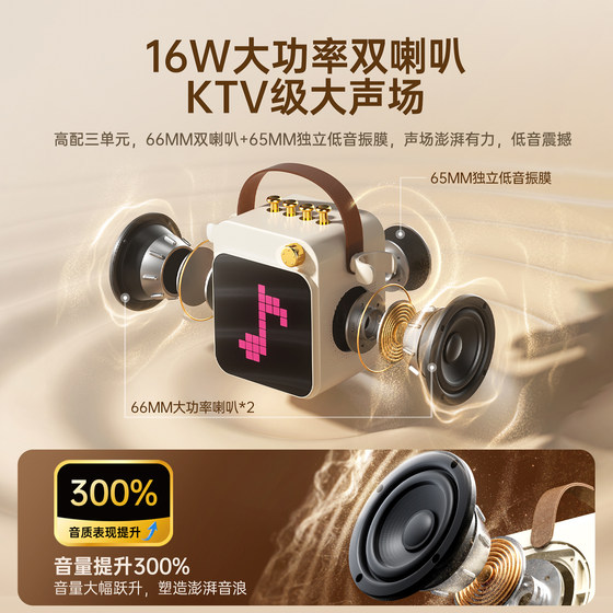 索爱SK15S家用K歌音响麦克风带话筒一体儿童唱歌家庭KTV卡拉OK机