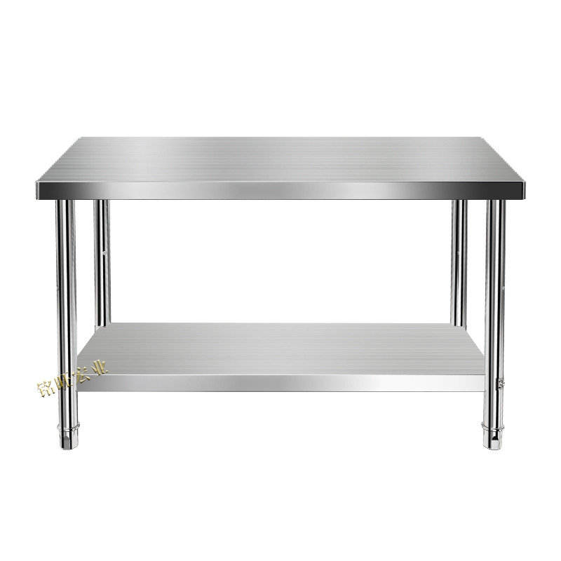 双层不锈钢工作台厨房操作台案板三层加厚不锈钢桌子打包台打荷台-图3