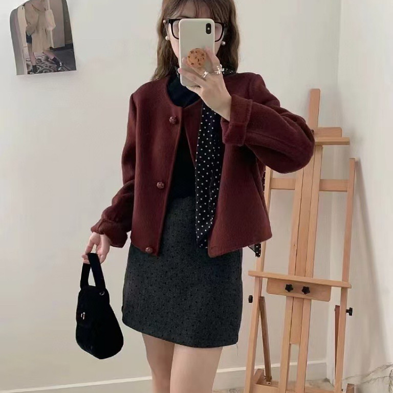 福利840秋冬韩系圆领100澳洲超细羊毛双面羊绒大衣短款外套女,淘宝优惠券,粉丝福利购,淘宝优惠卷