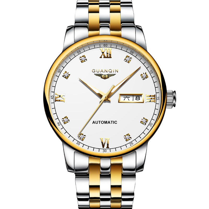 冠琴男士全自动防水夜光十大机械表 冠琴蓝祥国产腕表