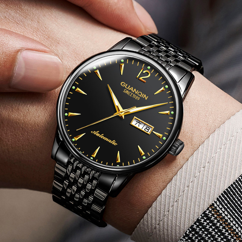 正品冠琴男士十大全自动镂空机械表 冠琴蓝祥国产腕表