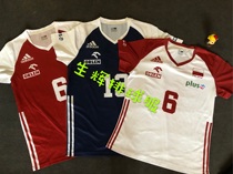 Spot Set of Expandable Volley Suit Quick Dry Breathable 2019 Poland Mens Volleyball National Team Jersey Group Buy