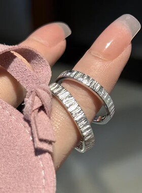 足银s999归素枯木逢春戒指小众纹理感情侣对戒素圈可调节指环七夕