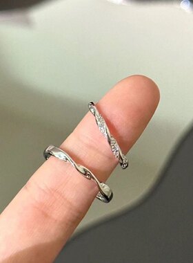 三生三世s999纯银对戒小众设计情侣款戒指一对生日礼物送女友男友