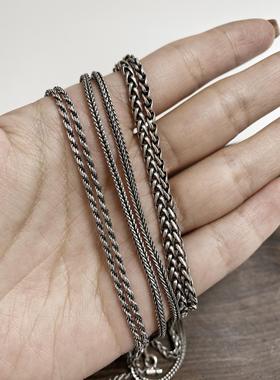 日韩复古扭纹麻绳做旧男女银匠