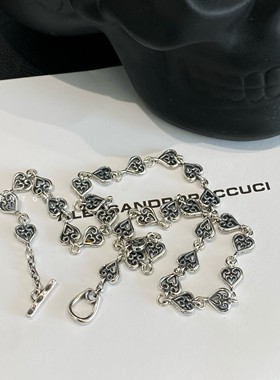 爱心满满锁骨短项链纯银情侣