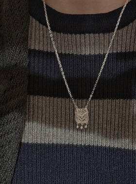 韩系925银复古铃铛锁骨链女