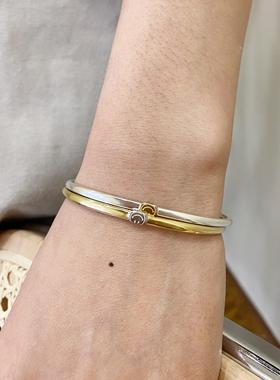 细手镯笑脸纯银俏皮风开口手环女