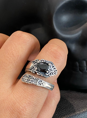 女925纯银欧美宫廷风开口戒指