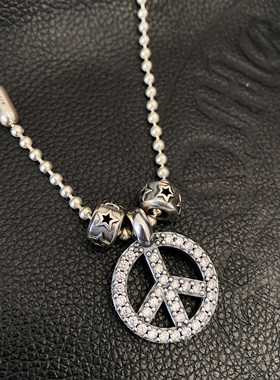 别针纯银吊坠男项链个性