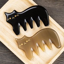 Horn Comb Head Massager Five Paws Meridians Brush Cute Cat Plate Dial Gluten Shoulder Cervical Spine Scraping Portable Gift