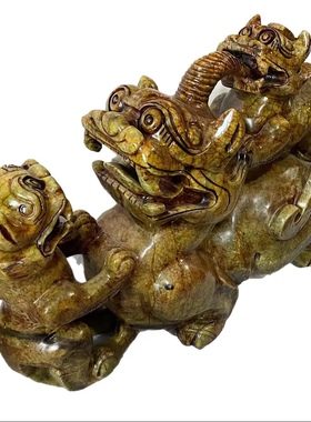 62CM玉石貔貅摆件大号招财办公室店铺开业礼品乔迁装饰品子母皮休