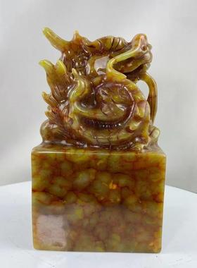 玉石雕刻摆件文房四宝龙印