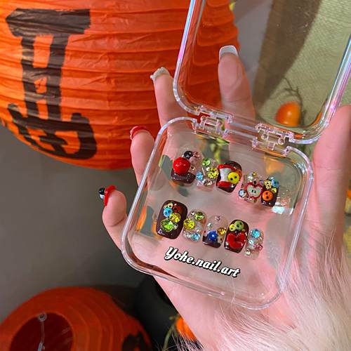 宥荷Studio   苹果嘉儿 新年ins风穿戴甲美甲定制假指甲手工定制 - 图2