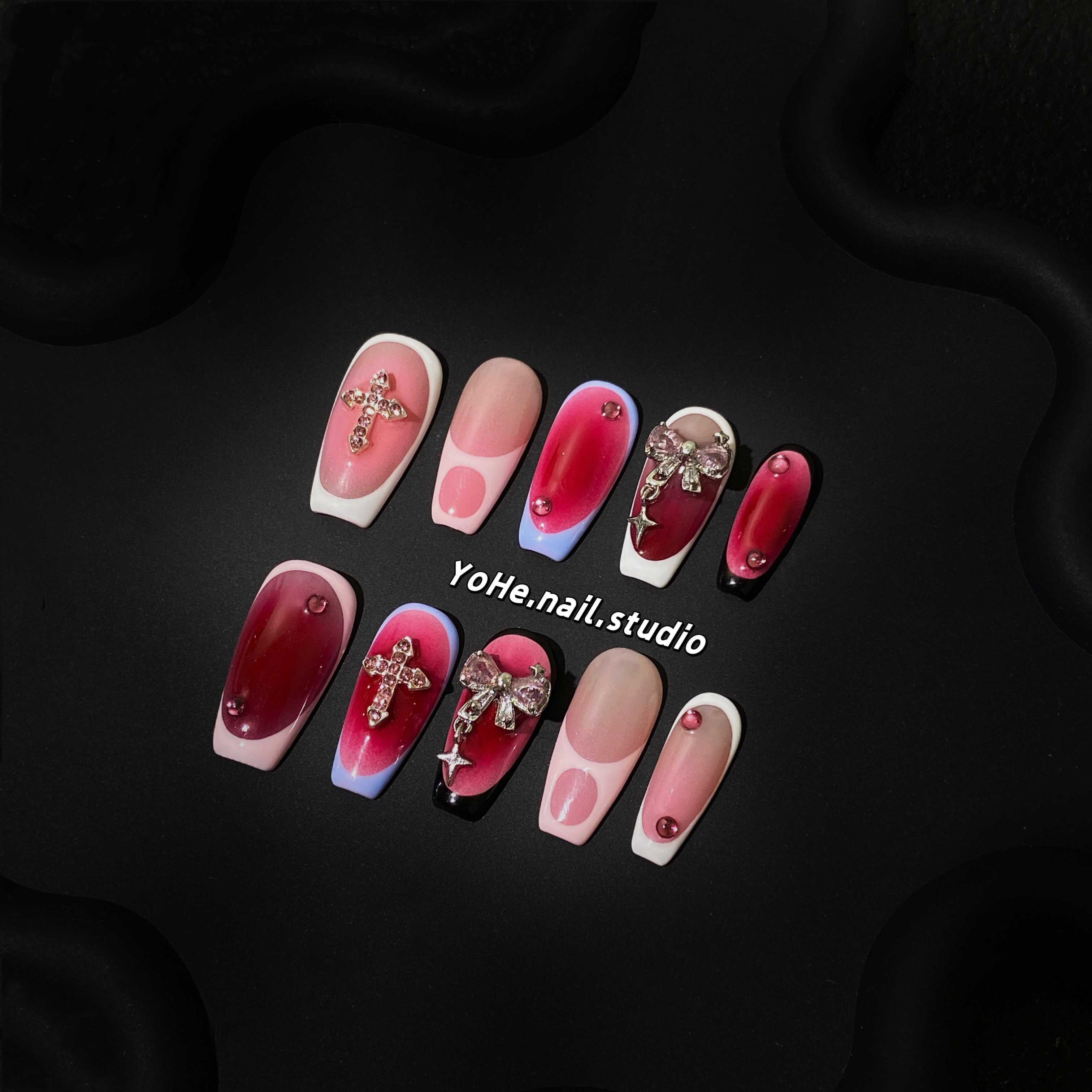 宥荷Studio 柏林少女小众ins风穿戴甲美甲定制假指甲手工定制短甲,淘宝优惠券,粉丝福利购,淘宝优惠卷