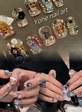 宥荷Studio 哔哩小布 高级感穿戴甲美甲定制假指甲手工定制短甲