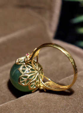 原创设计翡翠金镶玉送老婆礼物