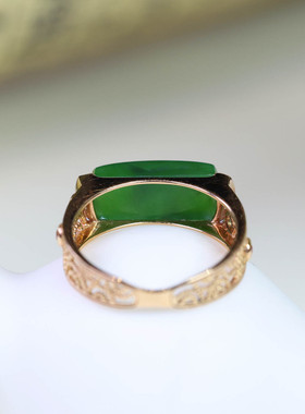 原创设计翡翠金镶玉手饰送妈妈