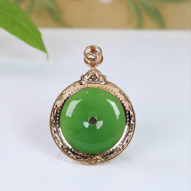 Original design jade gold inlaid jade necklace for my wife