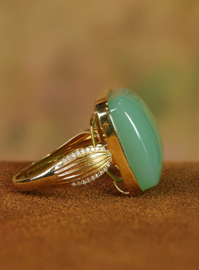 原创设计翡翠金镶玉手饰送老婆