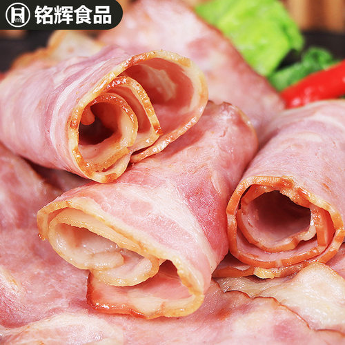 【一件包邮】南阳雪花培根肉片1.5kg烟熏肉手抓饼海阳培根肉包邮 - 图2