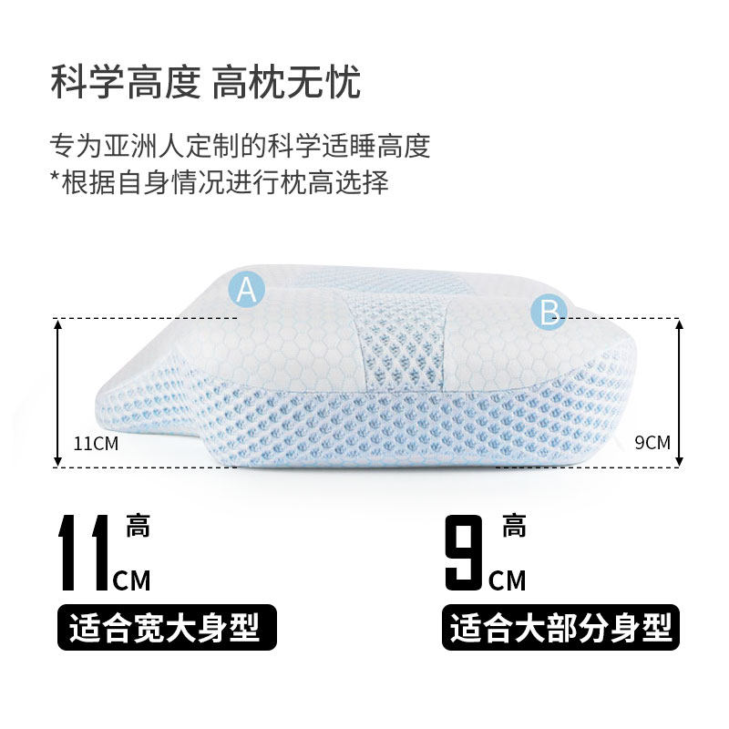 神气小鹿工学枕按摩睡眠枕家用理疗记忆棉护颈椎科学分区睡觉专用_虎窝淘