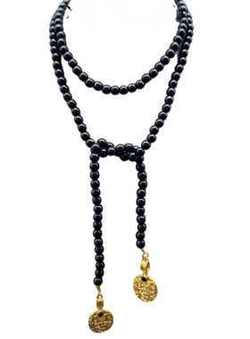 Vintage设计感百搭多种戴法可叠搭小众时尚琉璃串珠几何项链腰链