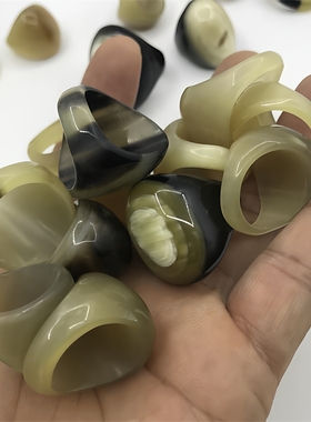 天然黄牛角戒指手指环式