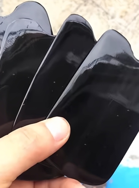 黑色厚大方片牛角刮痧板