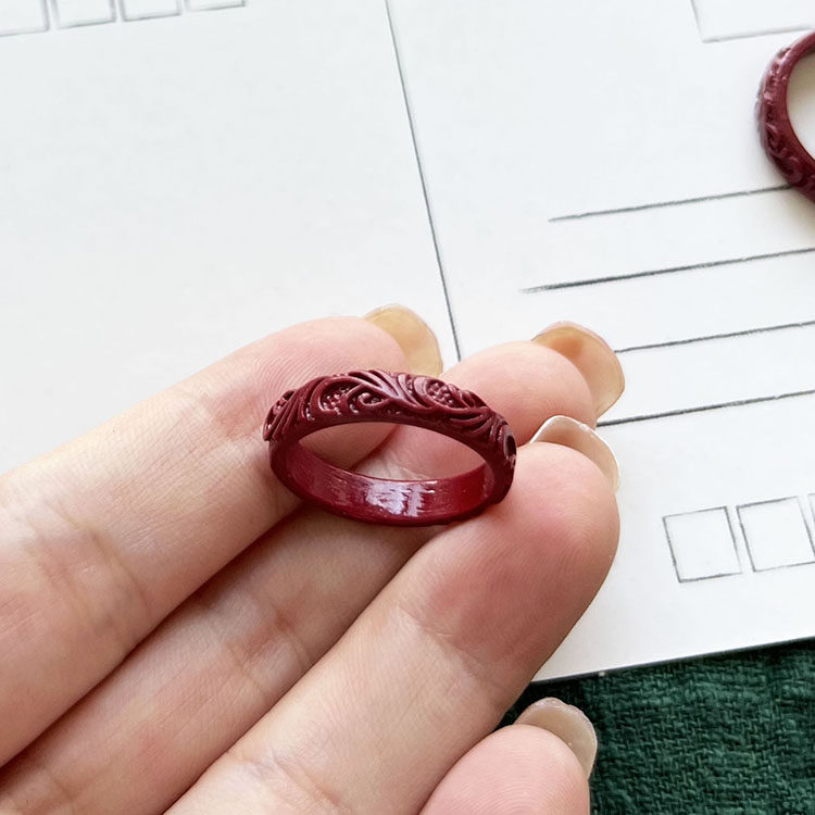 Cinnabar ring, versatile for men and women