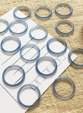 天然男女玉髓时尚蓝戒指