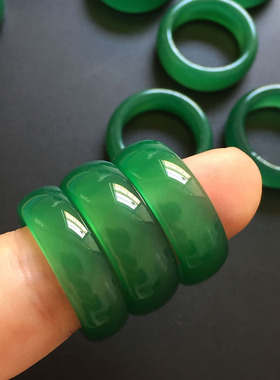 玛瑙水晶玉石时尚风手饰绿戒指