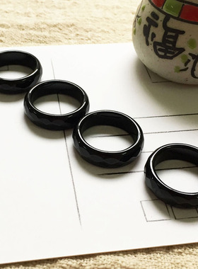 黑玛瑙情侣戒指女男款