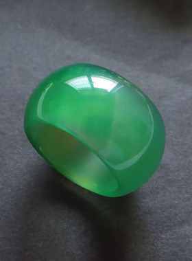 天然黑玛瑙玉石水晶情侣款扳指