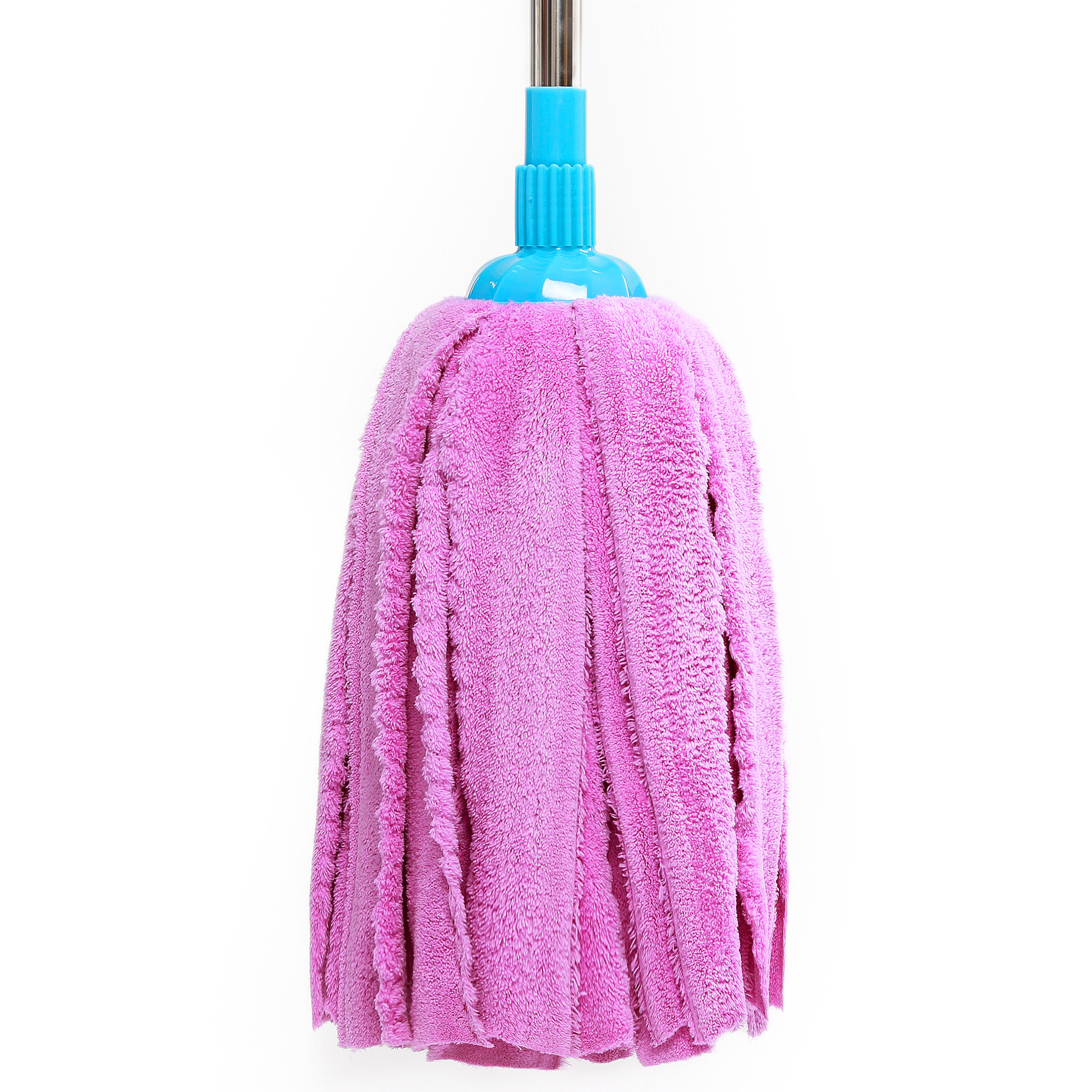 干湿两用吸水毛巾布珊瑚绒纤维拖把家用圆头墩布客厅不锈钢一拖净