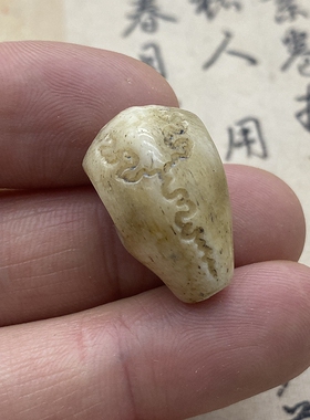 天然骆驼骨雕刻三界纹一体三通复古做旧佛头佛珠手串配饰配件