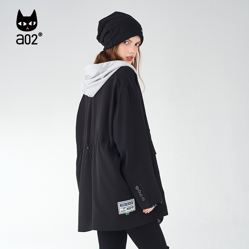 【Fuzzy style】a02休闲通勤外套女2024秋新品潮酷设计感西装外套 - 图2