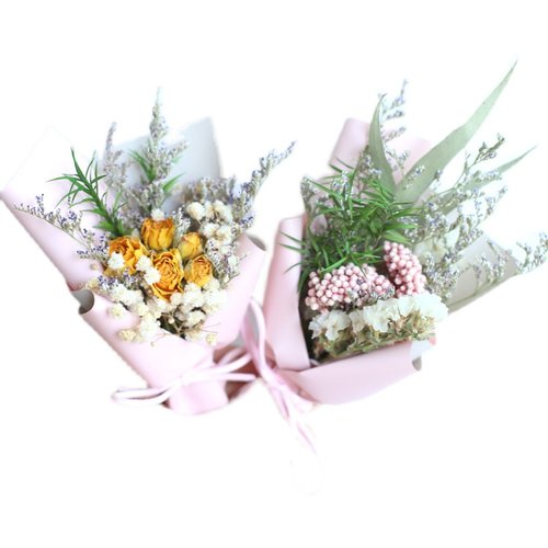 真花车载迷你满天星小花束mini干花玫瑰永生花礼物diy伴手礼装饰 - 图3