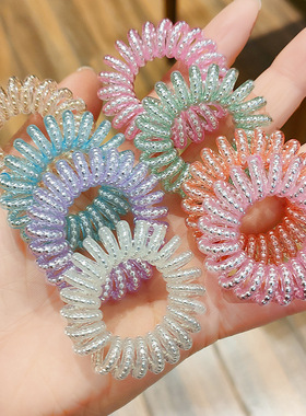 超仙无痕橡皮筋珍珠电话线发圈