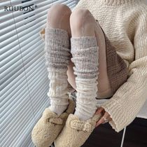 Japanese autumn and winter thickened socks Sox warm heaps of stockings Sox curly merillard wearing a lap calf sock leg cover