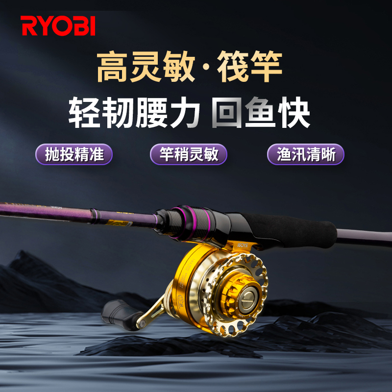 RYOBI利优比品牌筏竿碳素路威筏钓竿黑雕船海筏杆高光钓鱼竿岸抛 - 图2