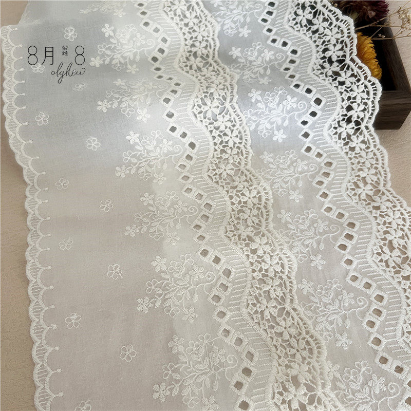 新款18cm镂空水溶双边棉布刺绣花边棉线蕾丝裙边服装辅料窗帘布艺,淘宝优惠券,粉丝福利购,淘宝优惠卷