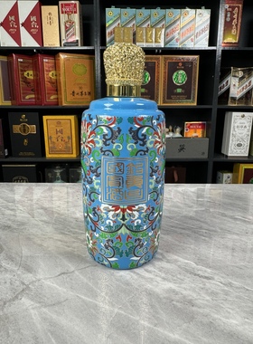 钓鱼台珍品一号珐琅彩空酒瓶摆件装饰酒瓶子道具摆柜空瓶陈列饰品