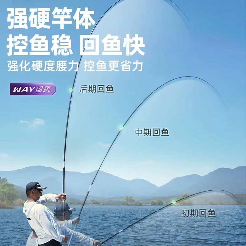 创威WAY国民版钓鱼竿手杆超轻硬28调19调碳素鲤鲫鱼竿台钓竿手竿