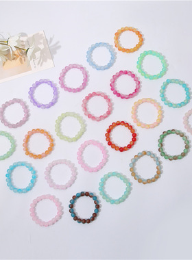 卡卡KA甜蜜简约粉黄色系渐变手链玻璃水晶撞色朦胧温润雅韵手串