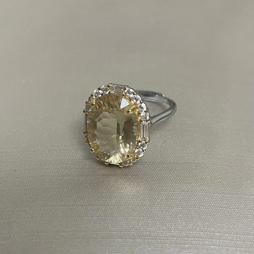 天然真黄水晶 S925纯银7克拉戒指女网红爆款不易掉色招财运旺事业 - 图0