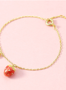 小草莓耳钉礼盒装学生韩版手链