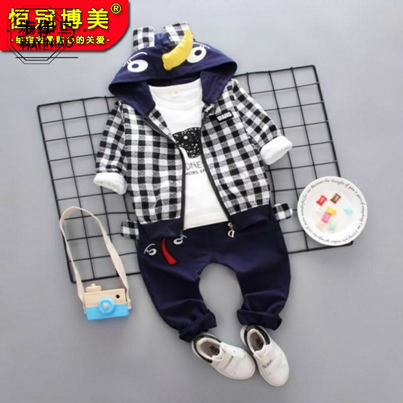 八个月春秋款帅宝宝潮童装洋气衬衫 海兹服饰套装